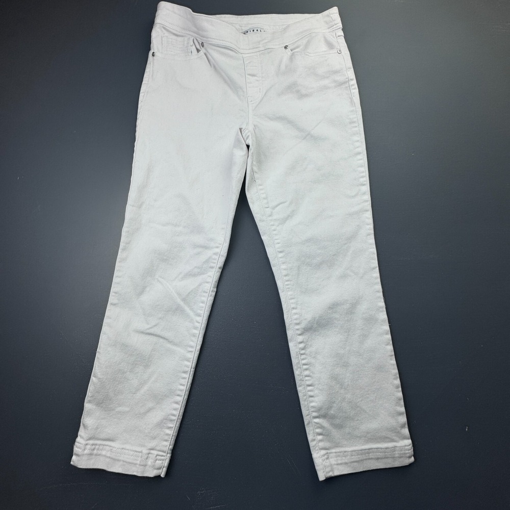 Tribal Women's Size 10 White Skinny Jeans Mid Rise Stretch Cotton Blend Casual